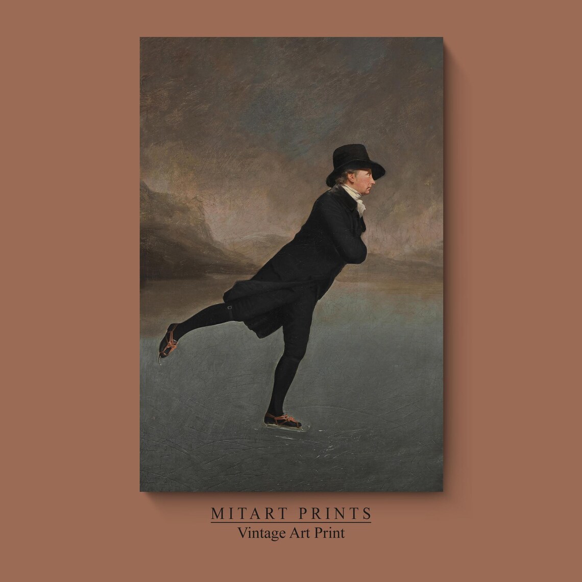 The Skating Minister Vintage Ice Skater Portrait Oil Painting Poster - Image 4