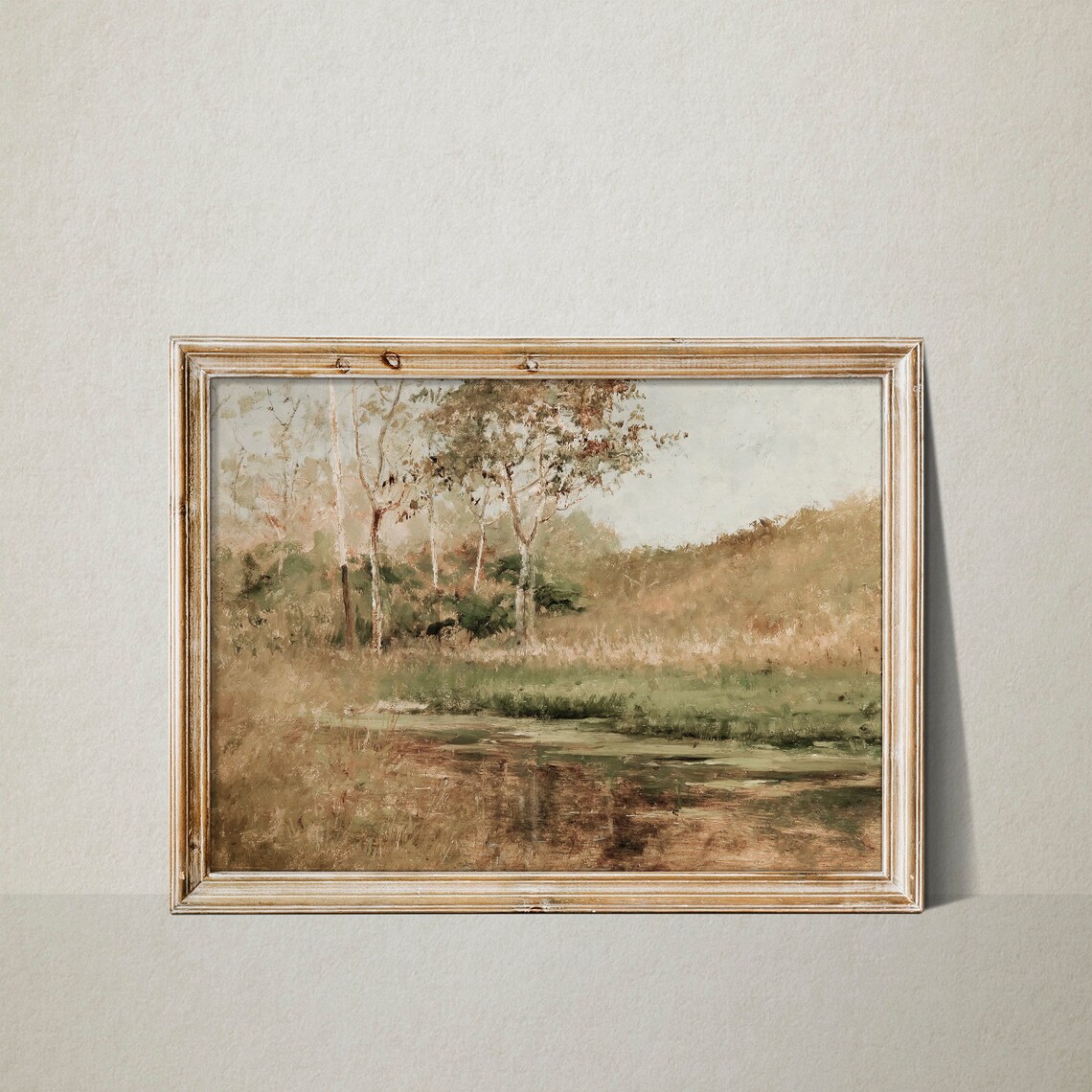 Vintage Countryside Landscape Art Print, Rustic Meadow - Image 3