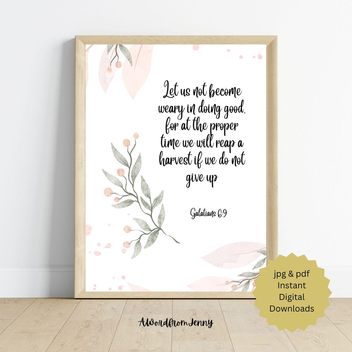Galatians 69 Let Us Not Become Weary Scripture Harvest Bible Verse Christian Wall Art Home Decor Instant