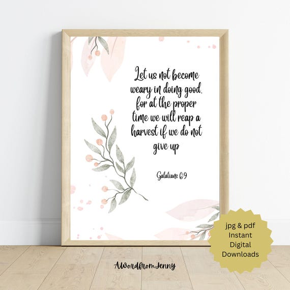 Galatians 69 Let Us Not Become Weary Scripture Harvest Bible Verse Christian Wall Art Home Decor Instant