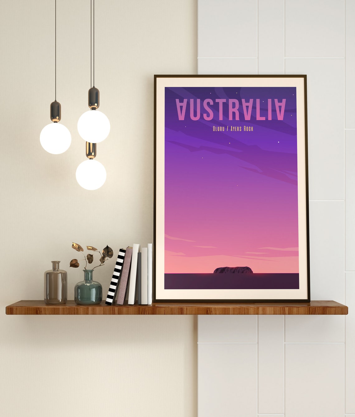Australia Uluru Ayers Rock Sunset Minimalist Travel Wall Poster - Image 3