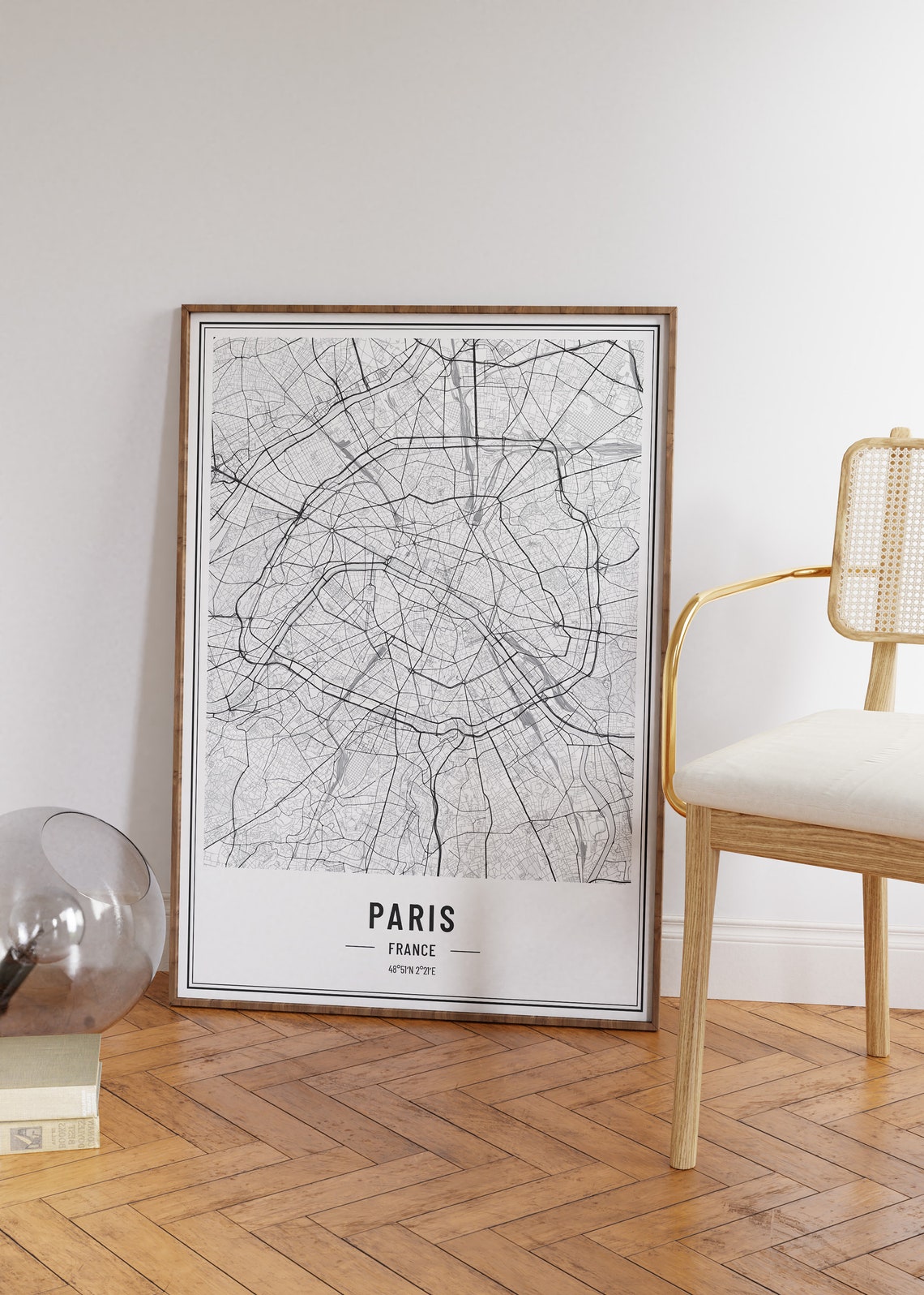 Paris France Street Map Minimalist Line Art Gallery Wall Poster - Image 5