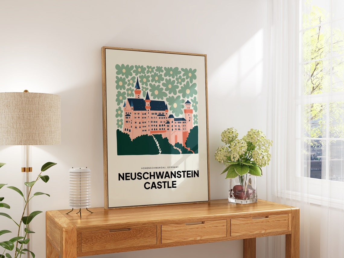 Neuschwanstein Castle Germany Abstract Floral Gallery Art Poster - Image 5