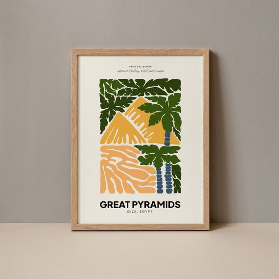 Great Pyramids Giza Egypt Poster Great Pyramids Egypt Print Great Pyramids Travel Poster Great Pyramids Giza Egypt Exhibition Trendy Art