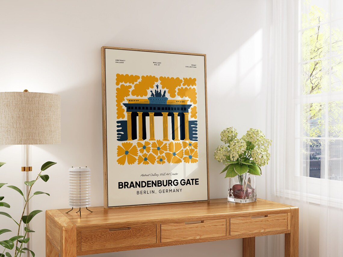 Brandenburg Gate Berlin Germany Yellow Bloom Botanical Poster - Image 5