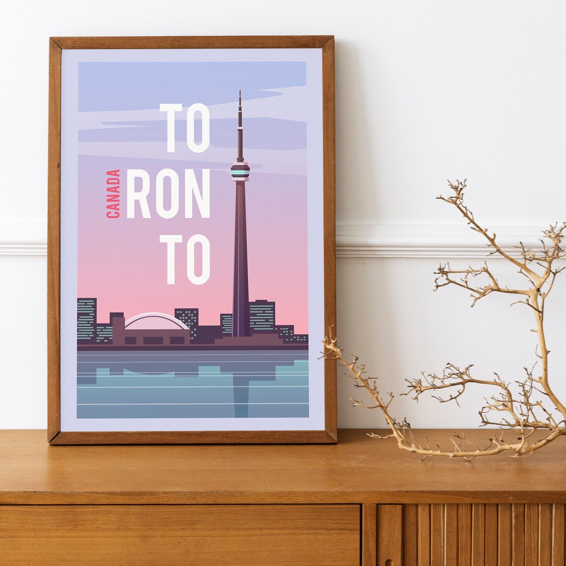 Toronto CN Tower Canada Pink Sunset Skyline Cityscape Travel Poster - Image 4