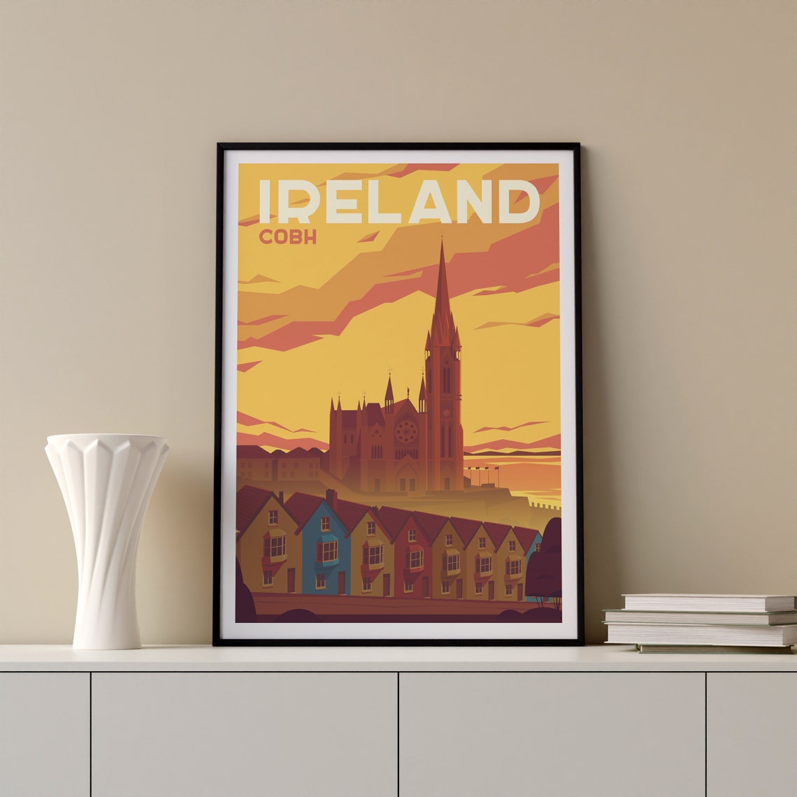 Ireland Cobh Travel Poster Ireland Cobh Wall Art Ireland Travel Print Ireland Wanderlust Poster Ireland Colorful Travel Illustration Art - Image 4