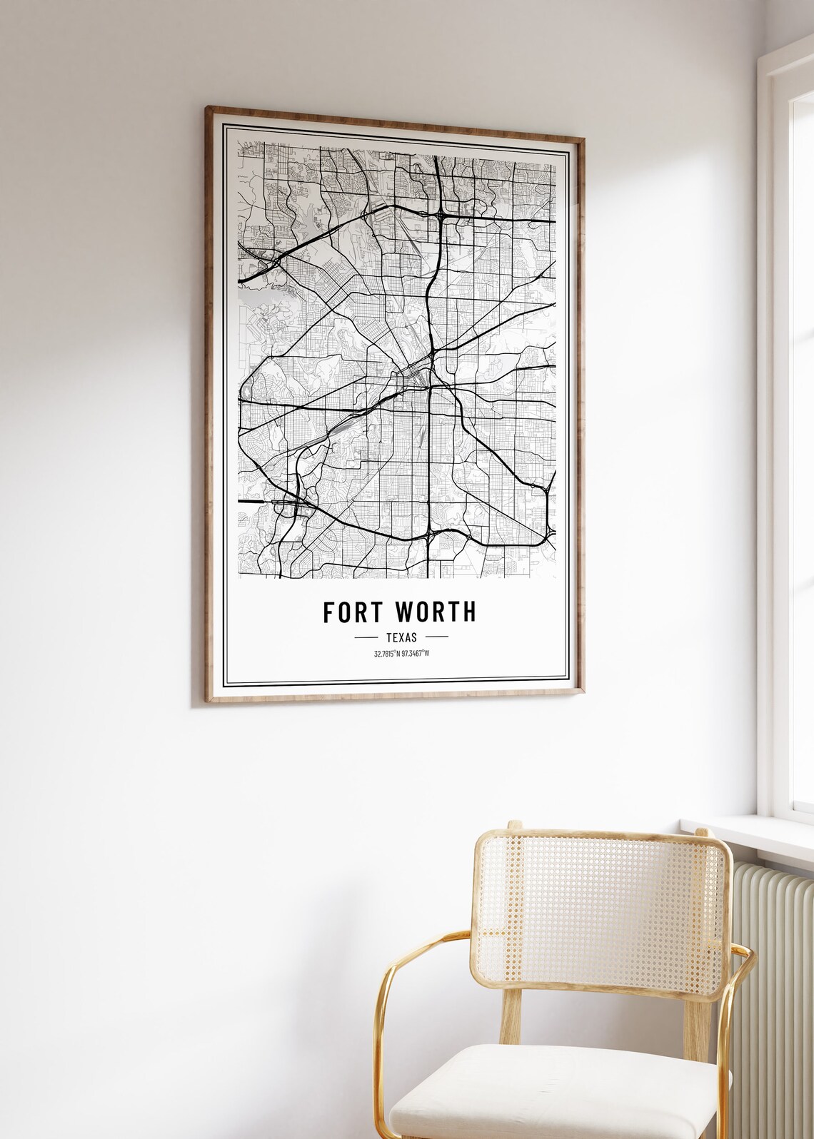 Fort Worth Texas Map Print, City Coordinates - Image 5