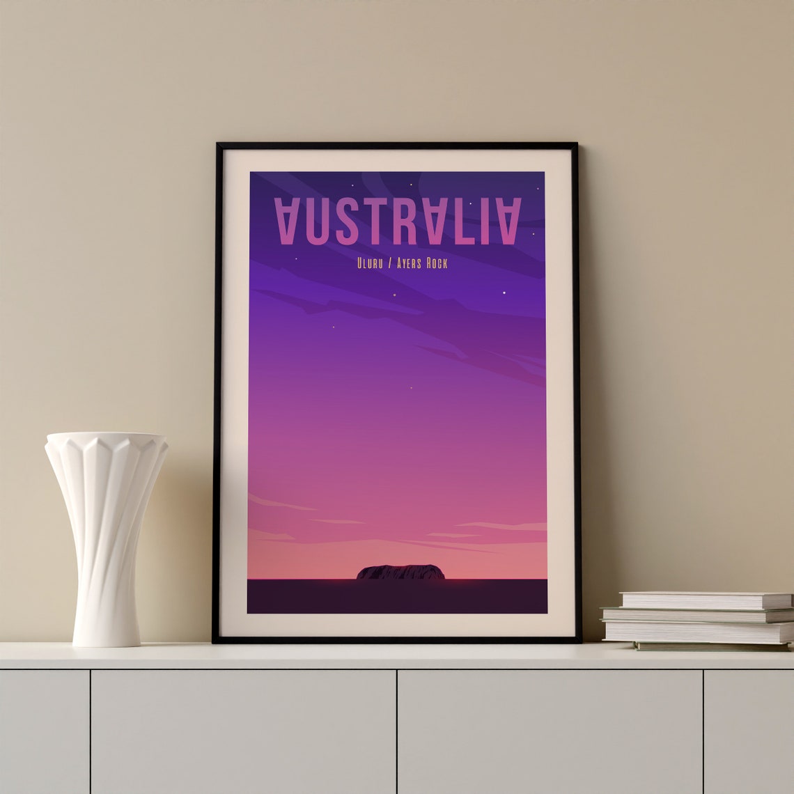 Australia Uluru Ayers Rock Sunset Minimalist Travel Wall Poster - Image 2