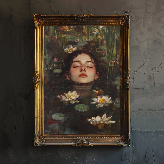 Ophelia Dark Academia Gothic Art Print