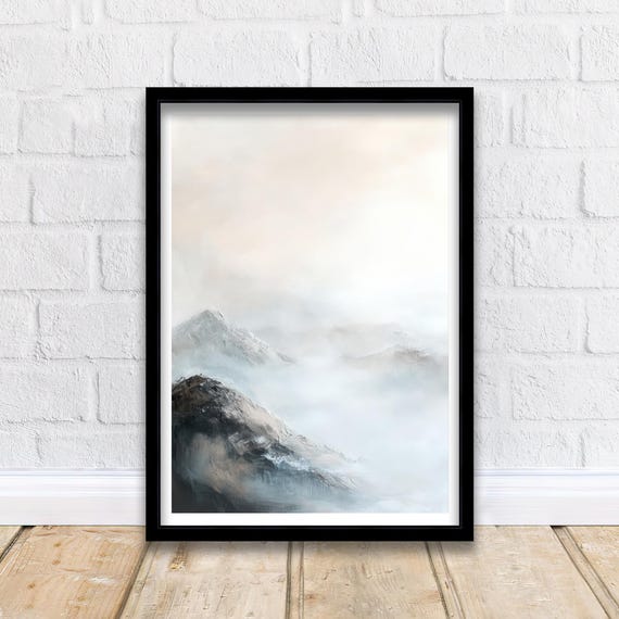 Abstract Mountain Landscape Wall Print Modern Nature Art Minimalist Scenic Poster For Living Room Bedroom Or Gallery Tranquil
