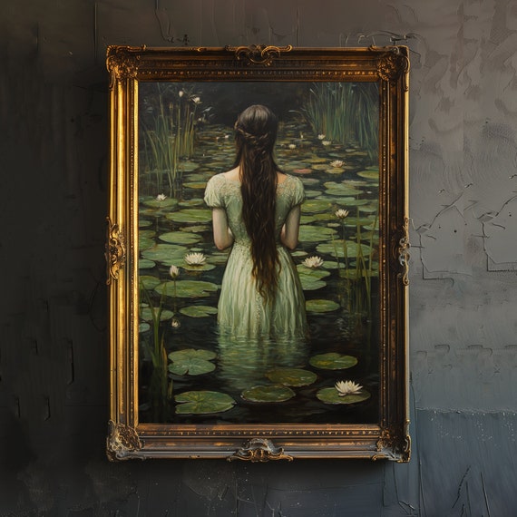 Ophelia Dark Academia Antique Oil Painting Poster