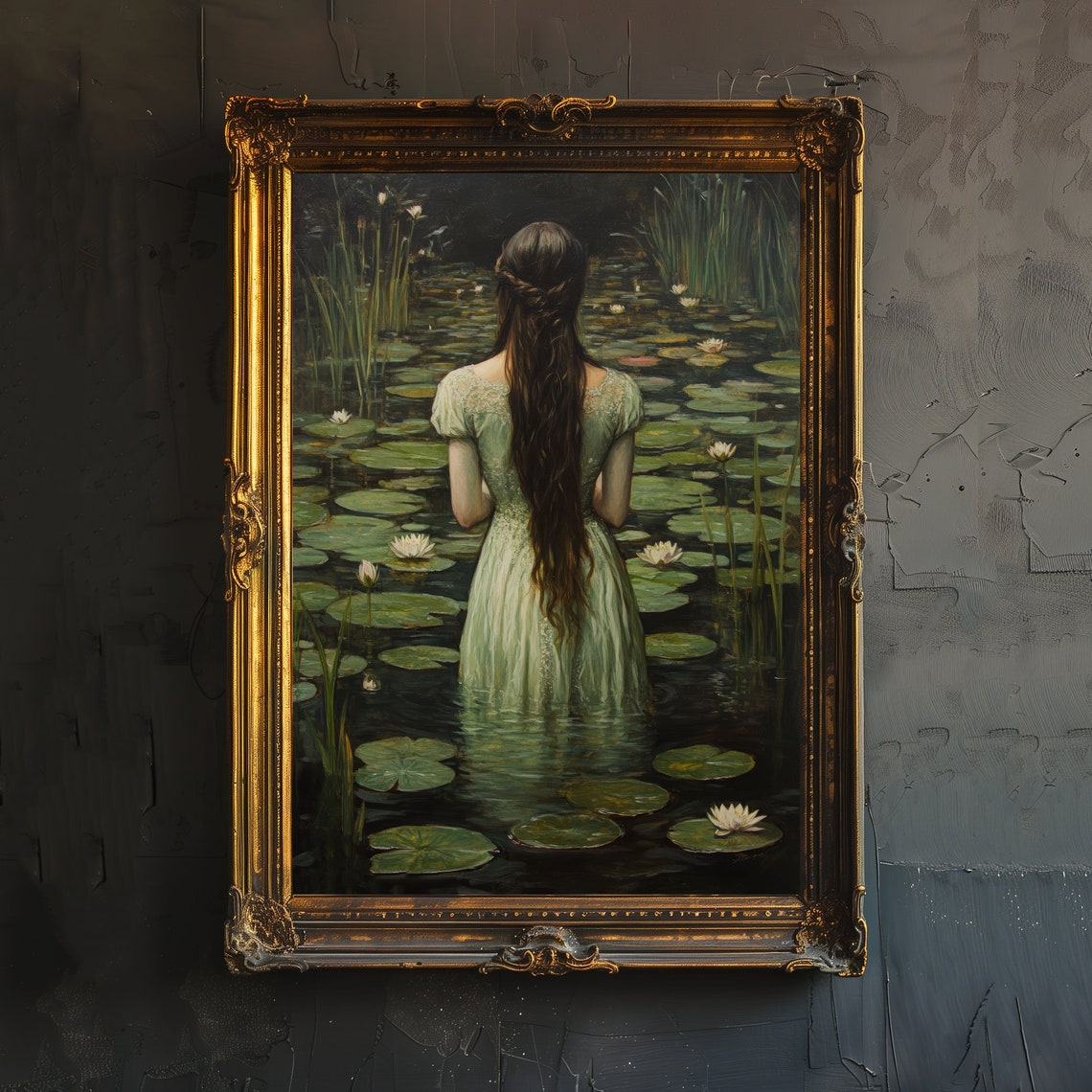 Ophelia Dark Academia Antique Oil Painting Poster