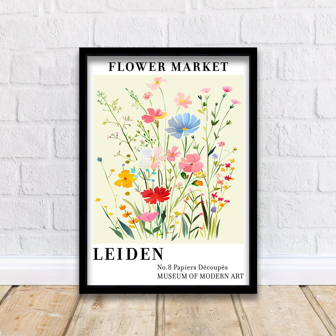Gentle Leiden Flower Market No8 Wildflower Watercolor Art Poster