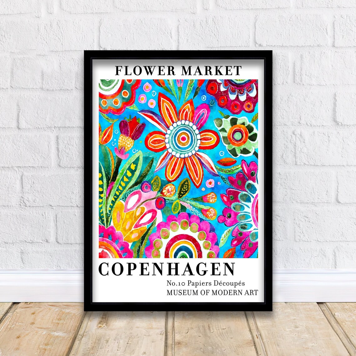 Joyful Copenhagen Flower Market No10 Abstract Bloom Art Poster