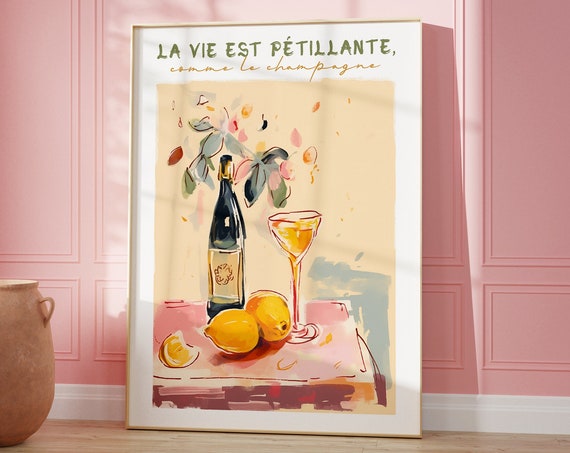 Sparkling Life French Travel Poster, Paris-Inspired