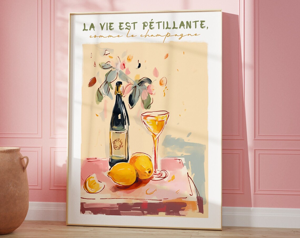 Sparkling Life French Travel Poster, Paris-Inspired