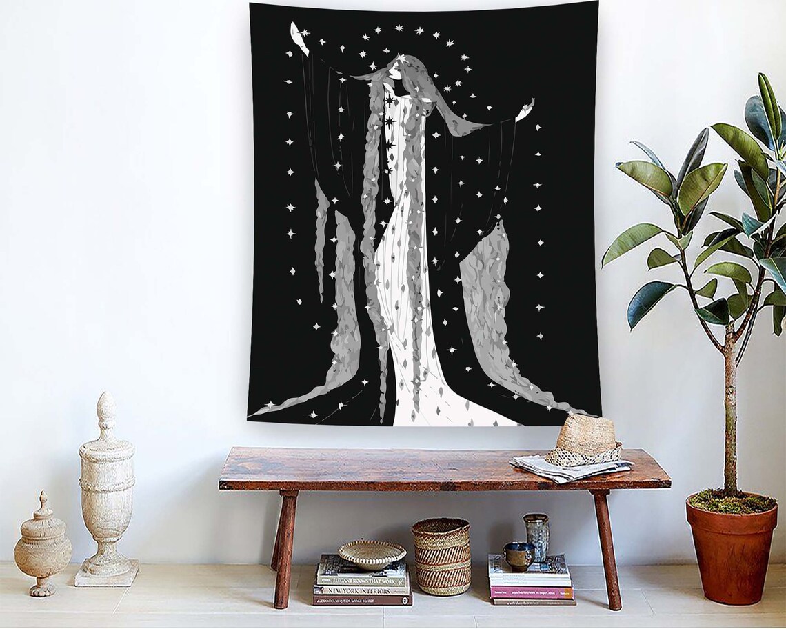 Abstract Tapestry Witch Tapestry Gothic Tapestry Horror Tapestry Minimalist Tapestry Home Decor Personalized Tapestry Home Gift