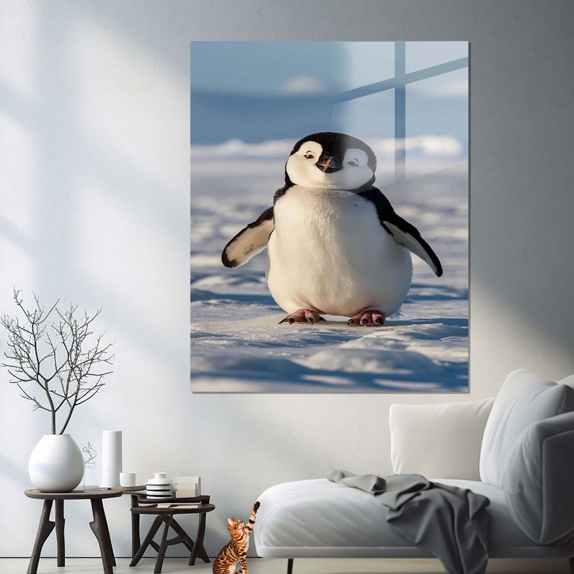 Adelie Penguin Chick Snow Antarctica Cute Wildlife Art Poster - Image 2