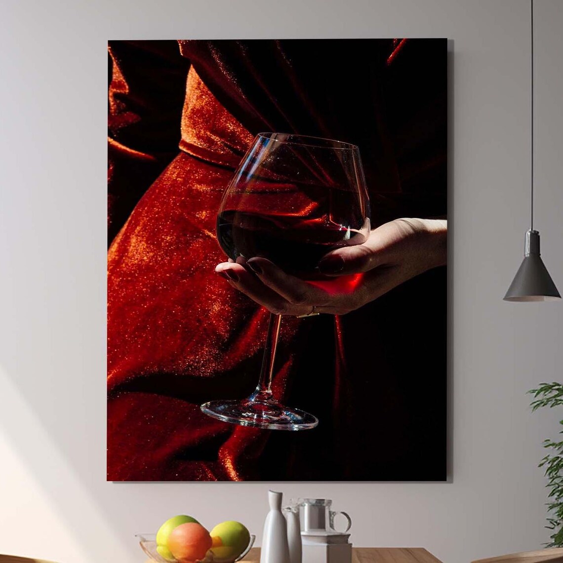 Red Wine Wall Art Print, Kitchen and Hallway Decor