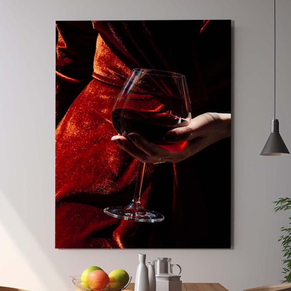 Red Wine Wall Art Print, Kitchen and Hallway Decor