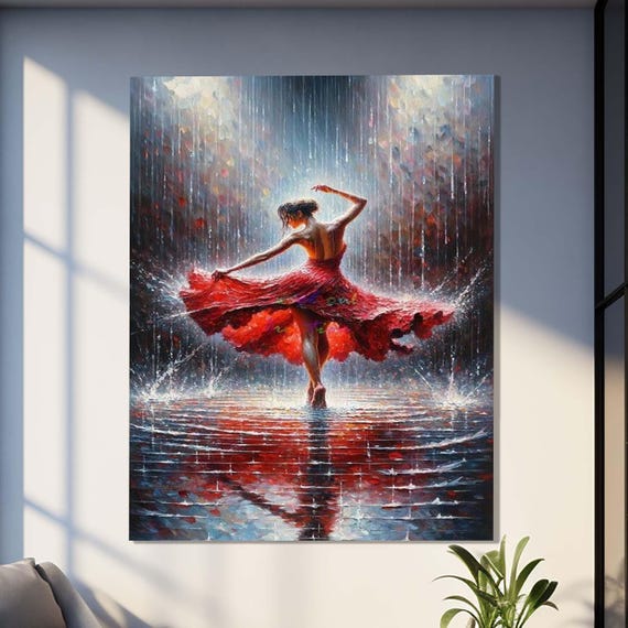Ballerina Tempered Glass Wall Art Woman Design Wall Decor Glass Wall Art Luxury Glass Art Women Wall Decor Red Design Wall Decor