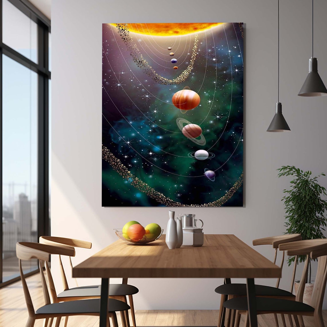 Solar System Planets Sun Orbits Stars Galaxy Space Art Wall Poster - Image 2