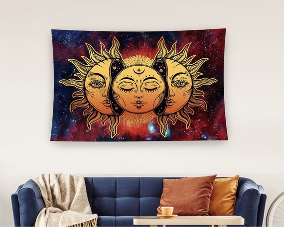 Psychedelic Sun Tapestry Trippy Sublime Sun Tapestry Psychedelic Hippie Sunset Sunrise Wall Hanging Trippy Dorm Decor College Tapestry