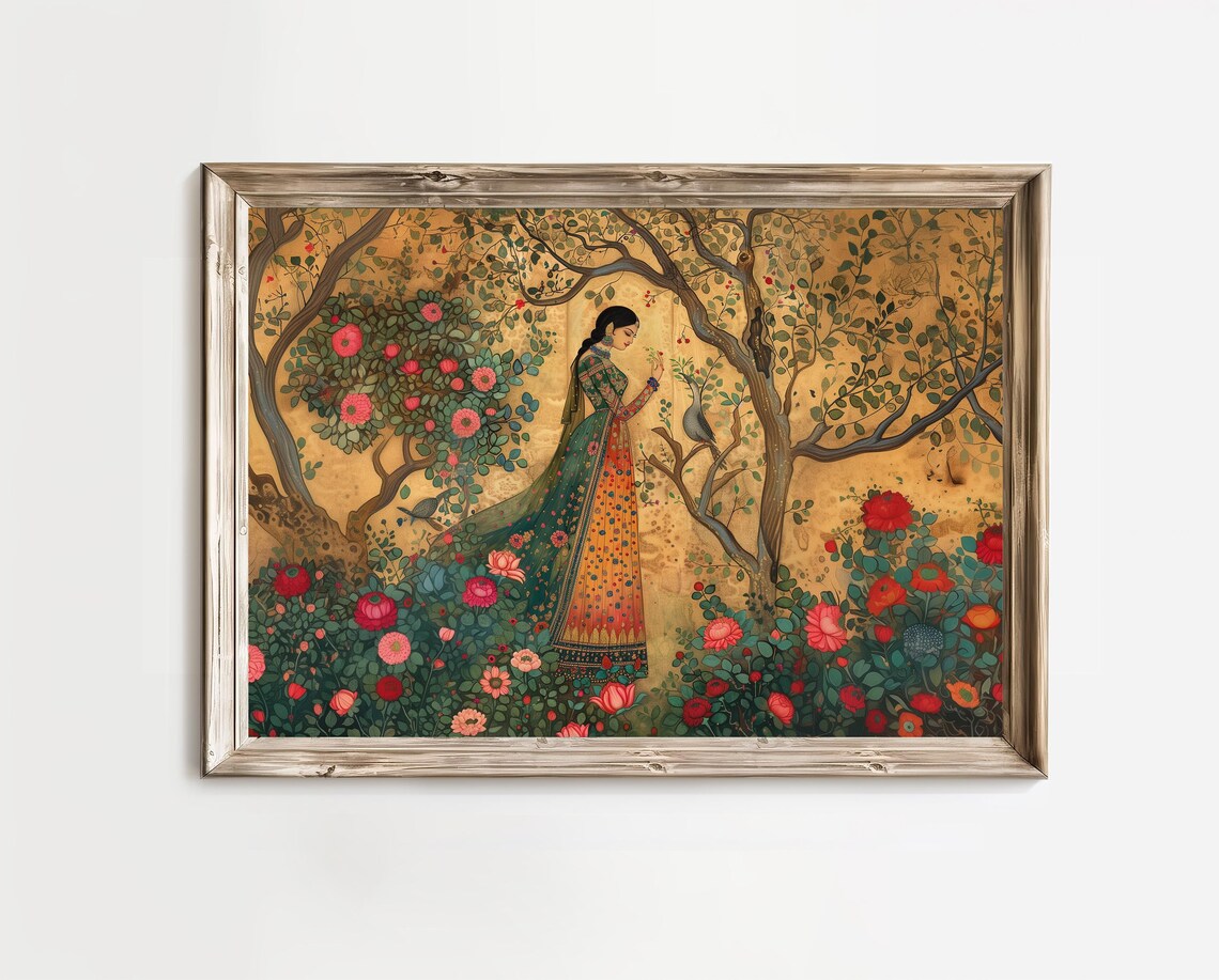 Indian Mughal Era Painting, Desi Royal Art Print