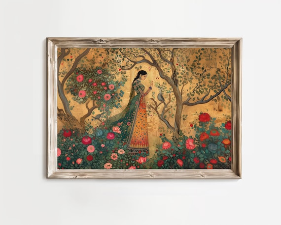 Indian Mughal Era Painting, Desi Royal Art Print
