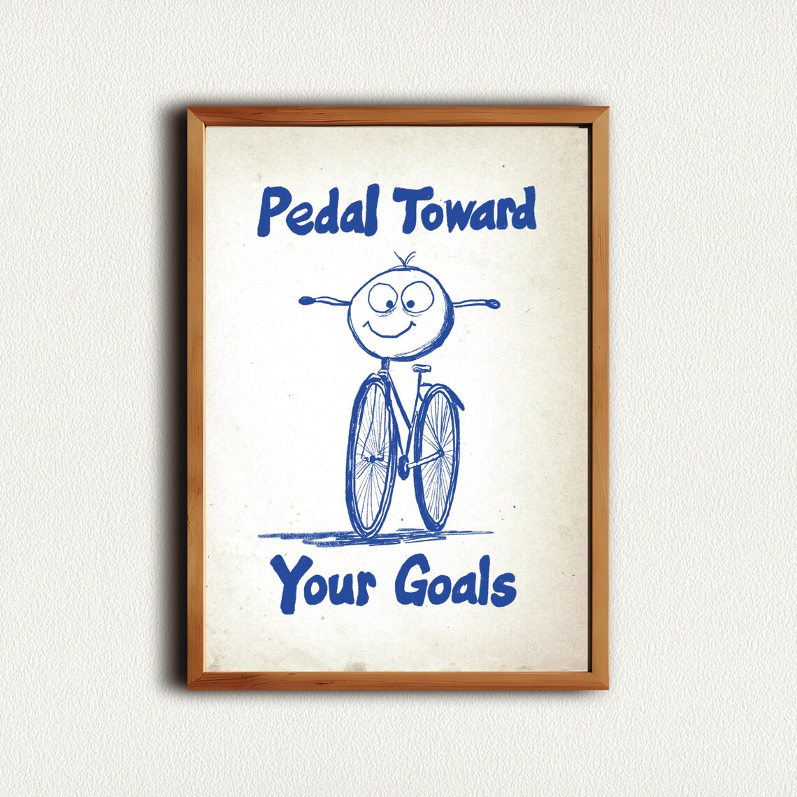 Pedal Toward Your Goals Cute Bicycle Motivational Quote Poster - Image 4