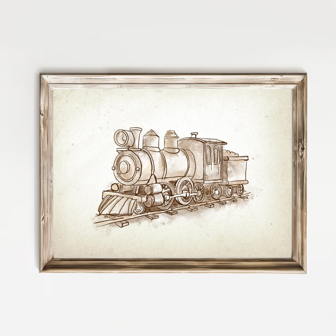 Vintage Toy Train Nursery Art Print, Boy Neutral