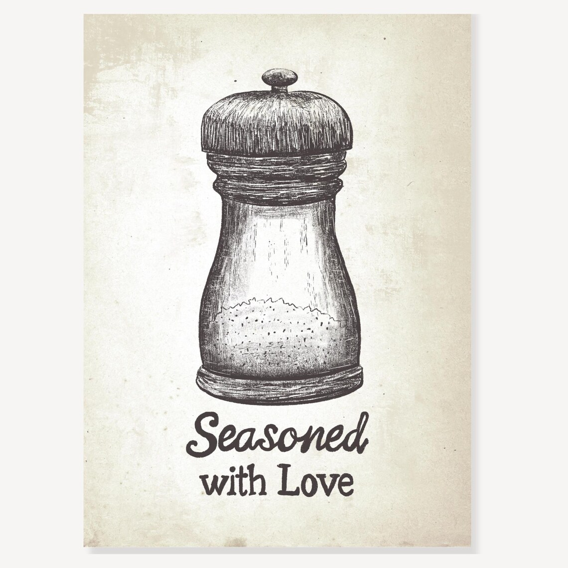 Seasoned With Love Salt Shaker Vintage Farmhouse Kitchen Poster - Image 2