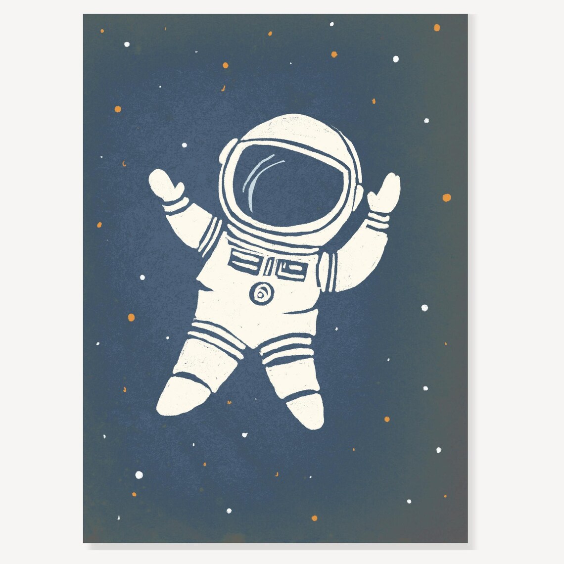 Vintage White Astronaut Floating in Space Nursery Art Poster - Image 2