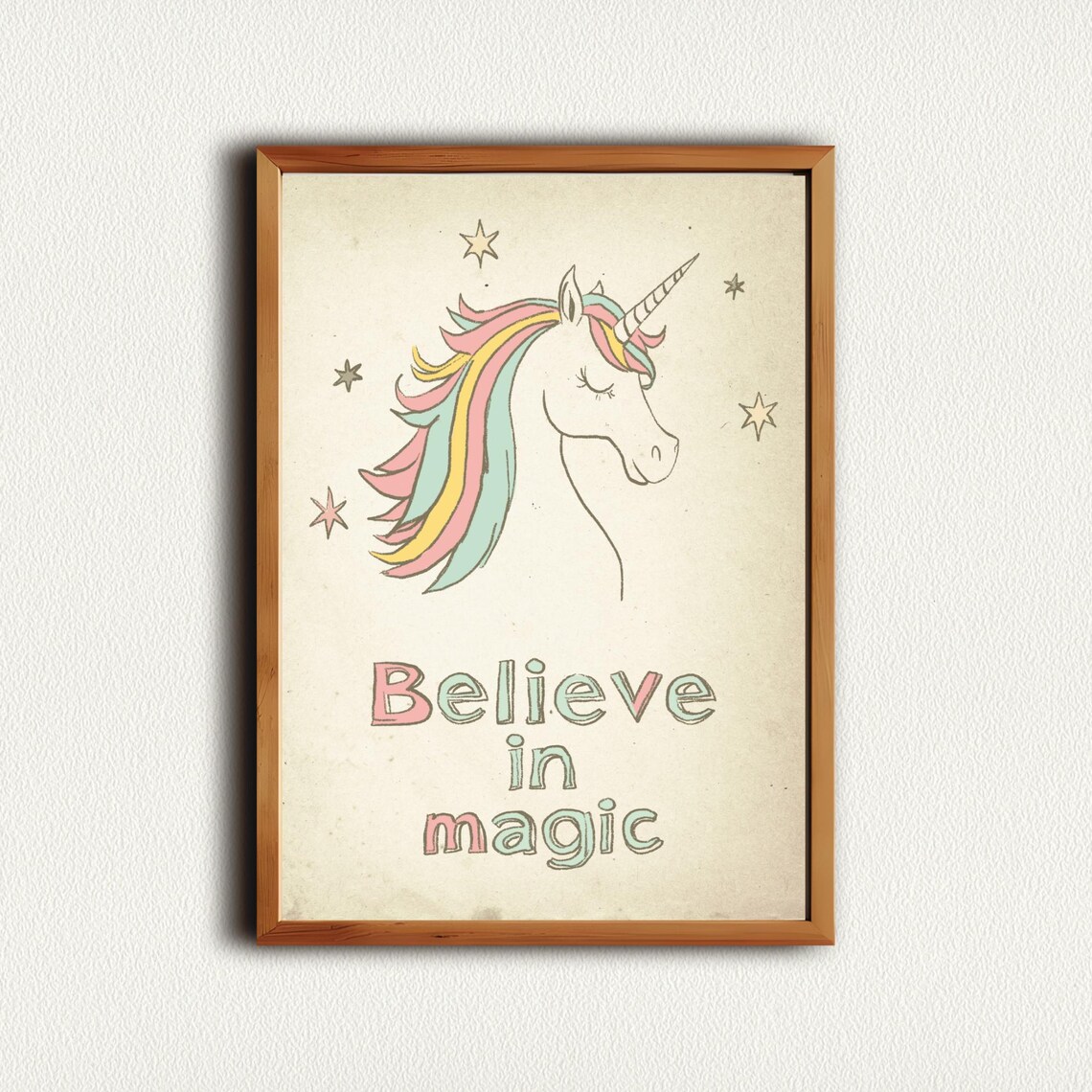 Believe in Magic Cute Unicorn Kids Room Dreamy Affirmation Poster - Image 3