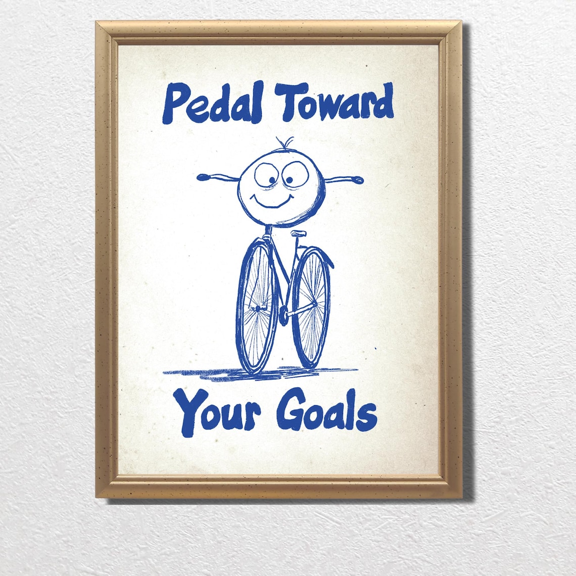 Pedal Toward Your Goals Cute Bicycle Motivational Quote Poster - Image 3