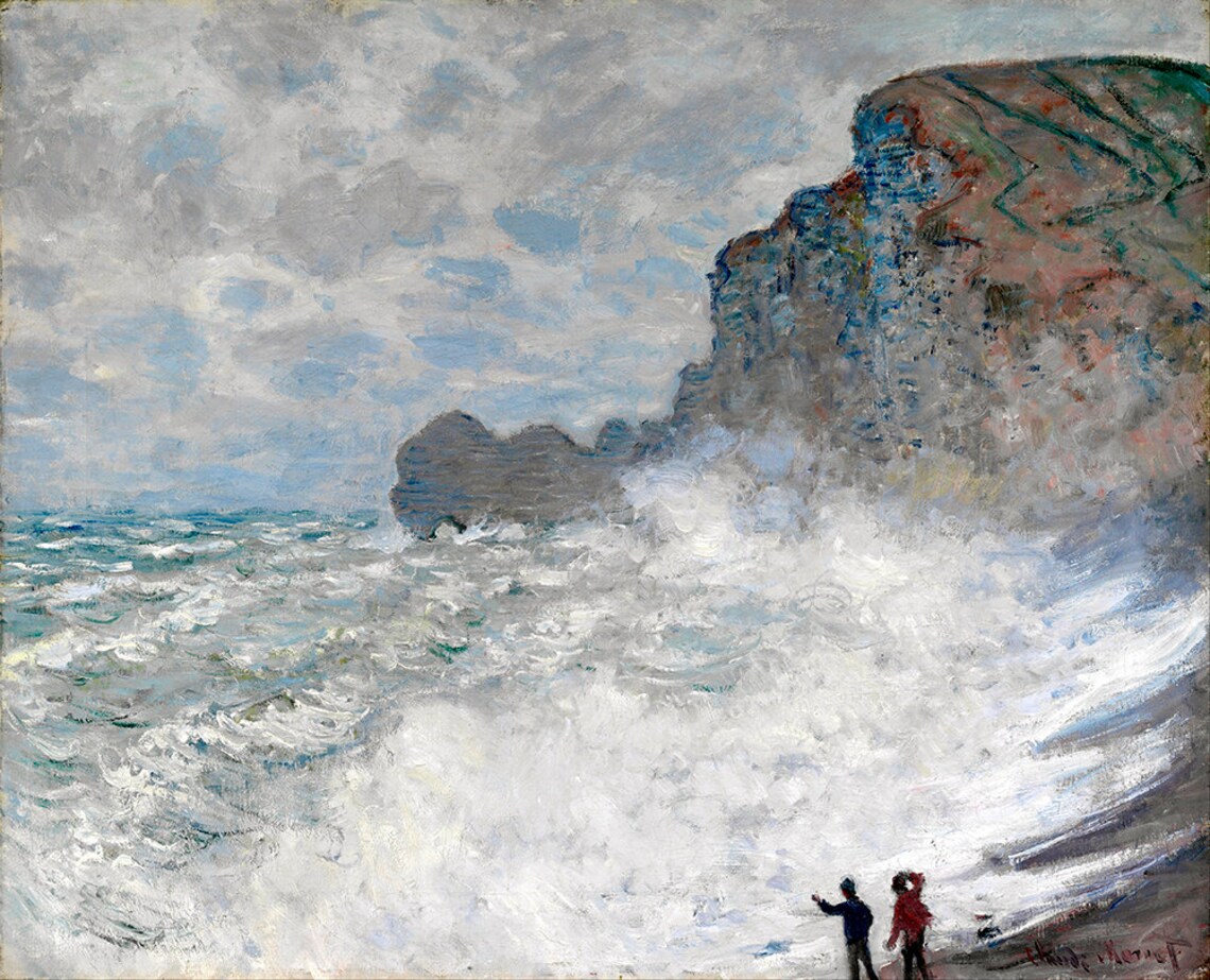 Claude Monet Rough Weather At Tretat Fine Art Glice 1884 Sku 0141 - Image 2