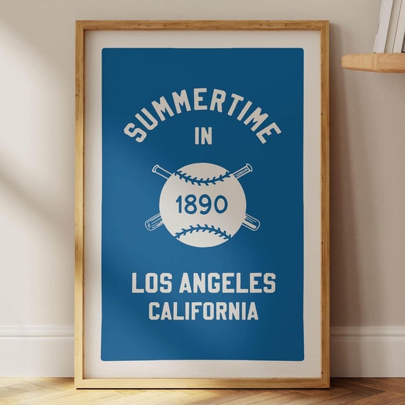 Retro Sports Team Print Los Angeles California Baseball Wall Art Baseball Team Poster Los Angeles Wall Decor Sports Party Gift For Friends