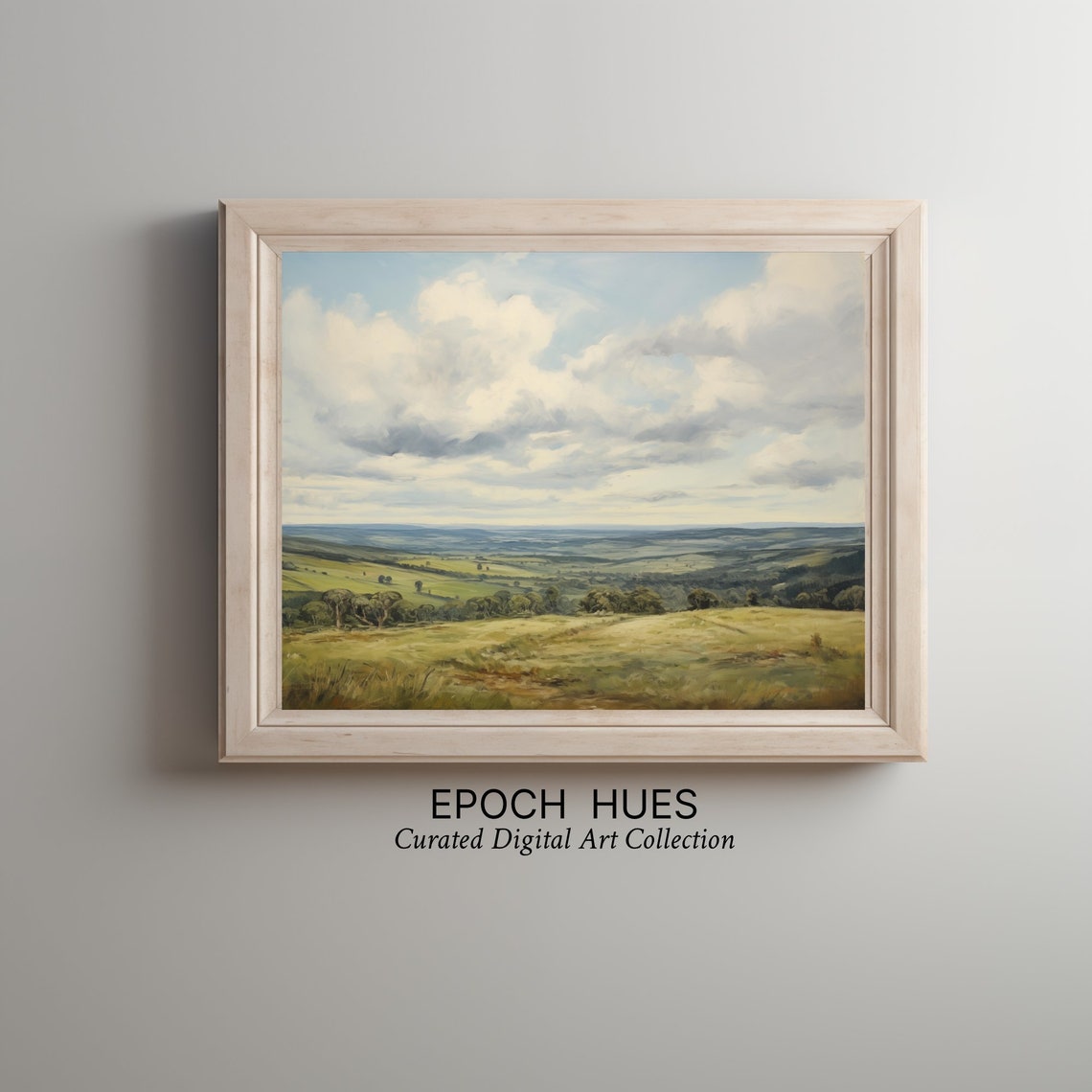 Rolling Green Hills Countryside Panorama Landscape Art Poster