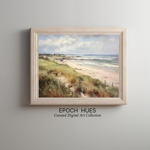 Serene Coastal Beach With Sandy Shore and Ocean Waves Poster
