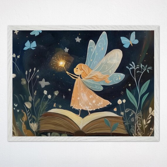 Whimsical Fairy and Butterfly Nursery Art Print