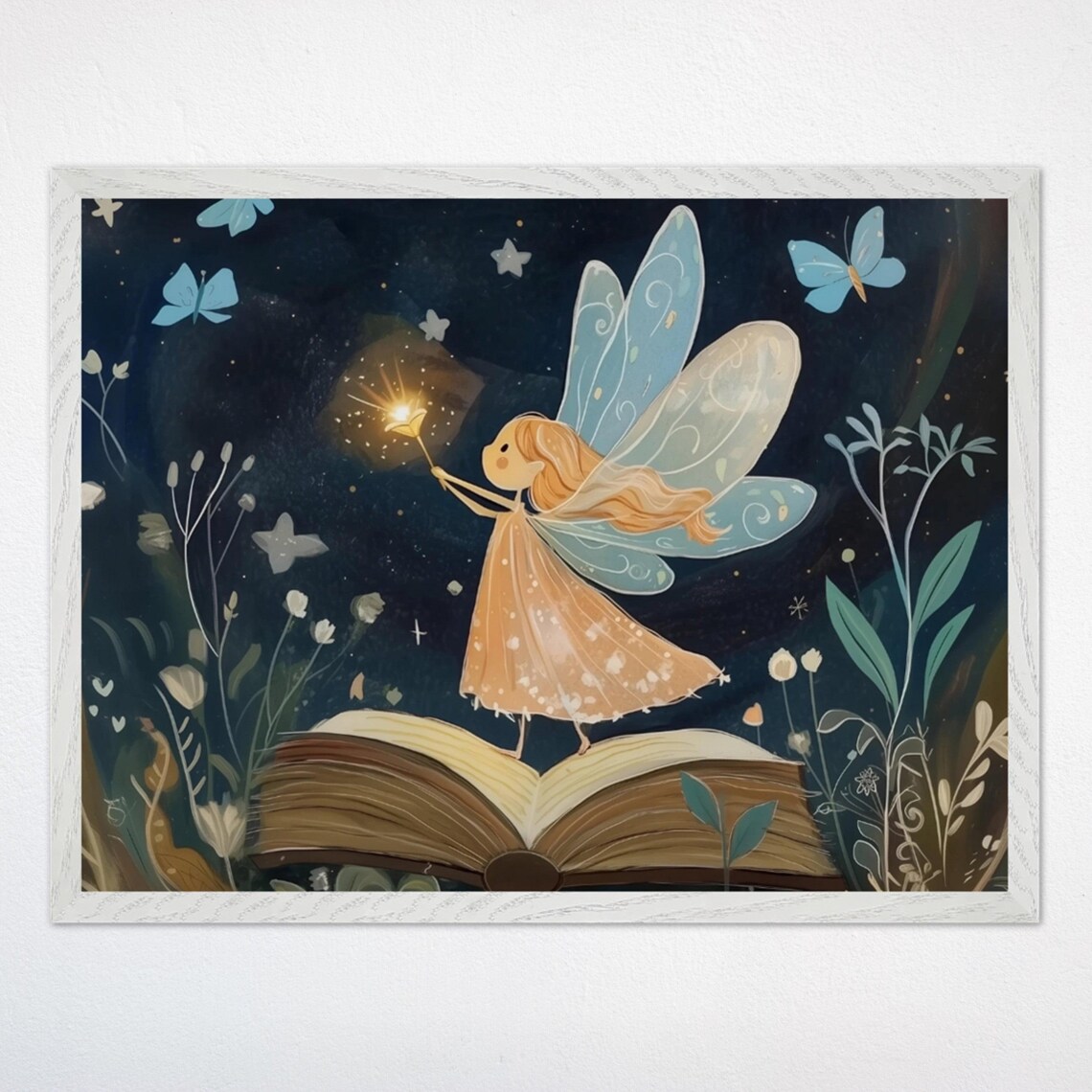 Whimsical Fairy and Butterfly Nursery Art Print