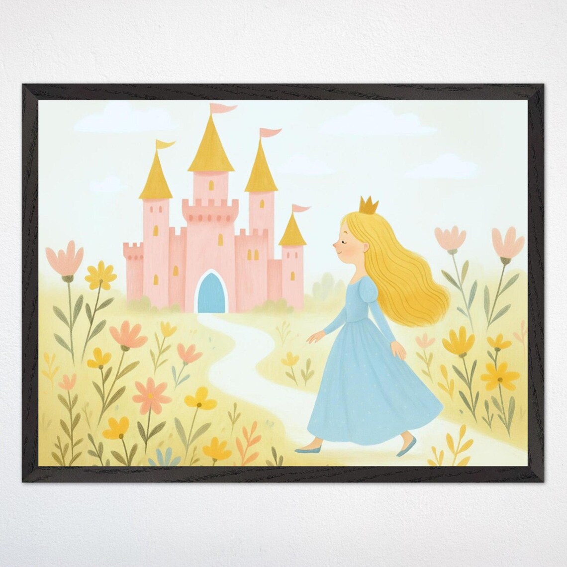 Princess Castle Poster, Girls Nursery Decor