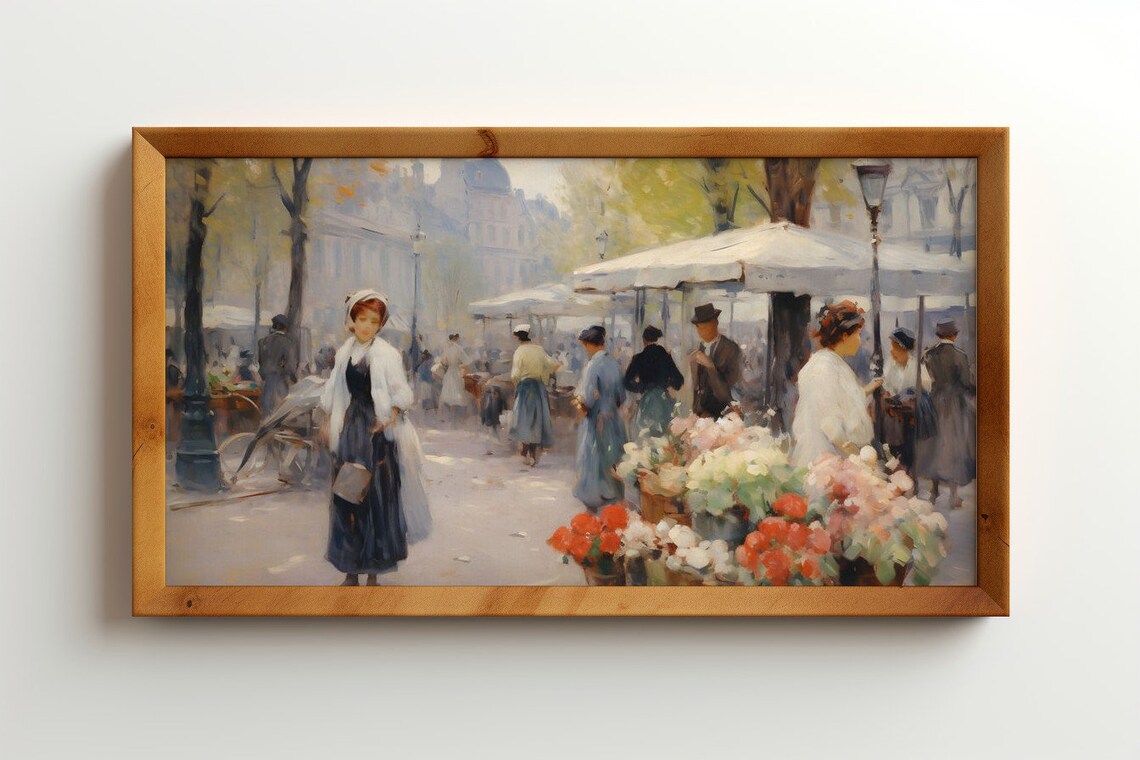 Morning Market In Paris, Antique Poster Print - Image 2