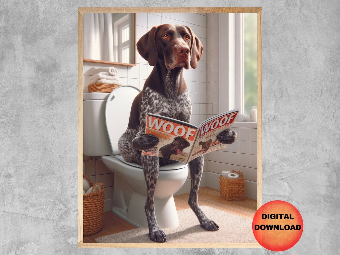 German Shorthaired Pointer Toilet Humor Poster