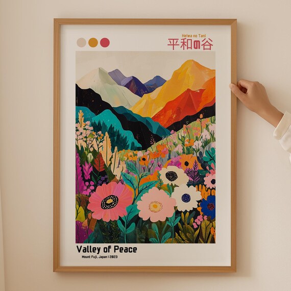 Japanese Mountain Poster Japandi Trendy Art Print Wabi Sabi Wall Art For Aesthetic Room Decor Above Couch Art For Coquette Room Decor