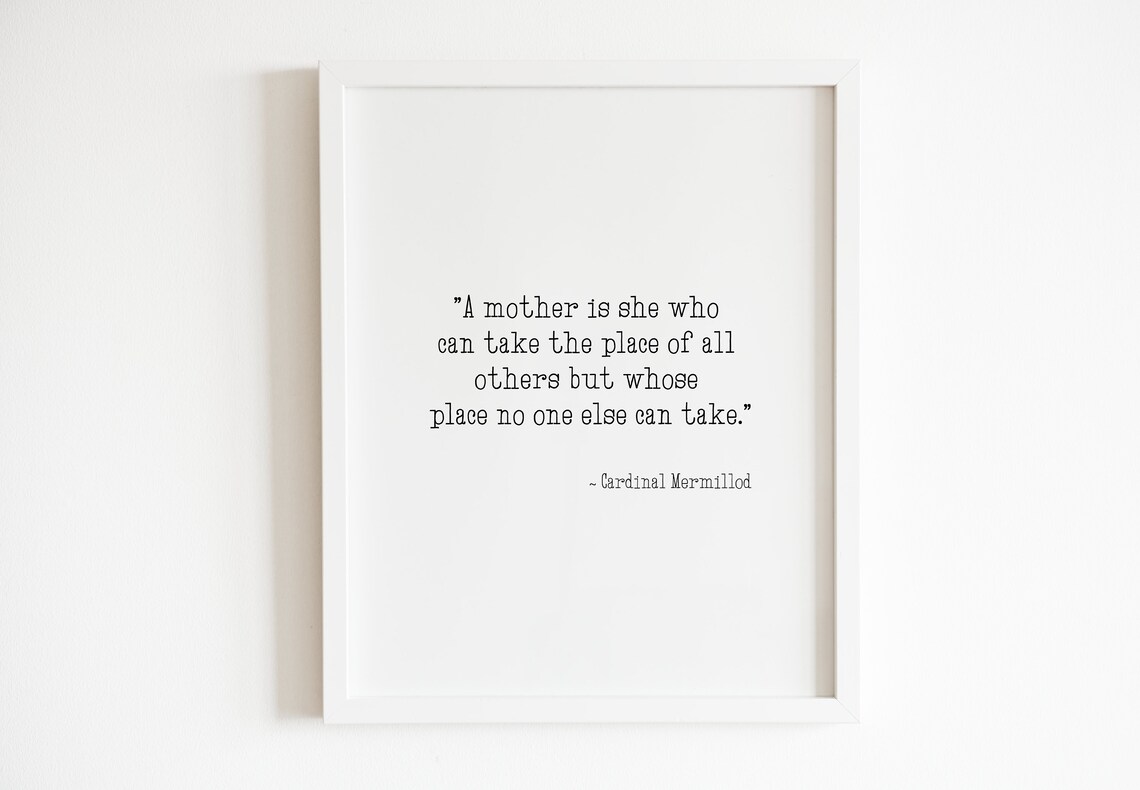 Cardinal Mermillod Mother Quote in Elegant Minimalist Typography Poster