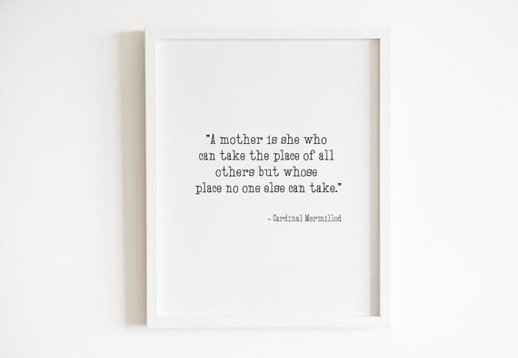 Cardinal Mermillod Mother Quote in Elegant Minimalist Typography Poster