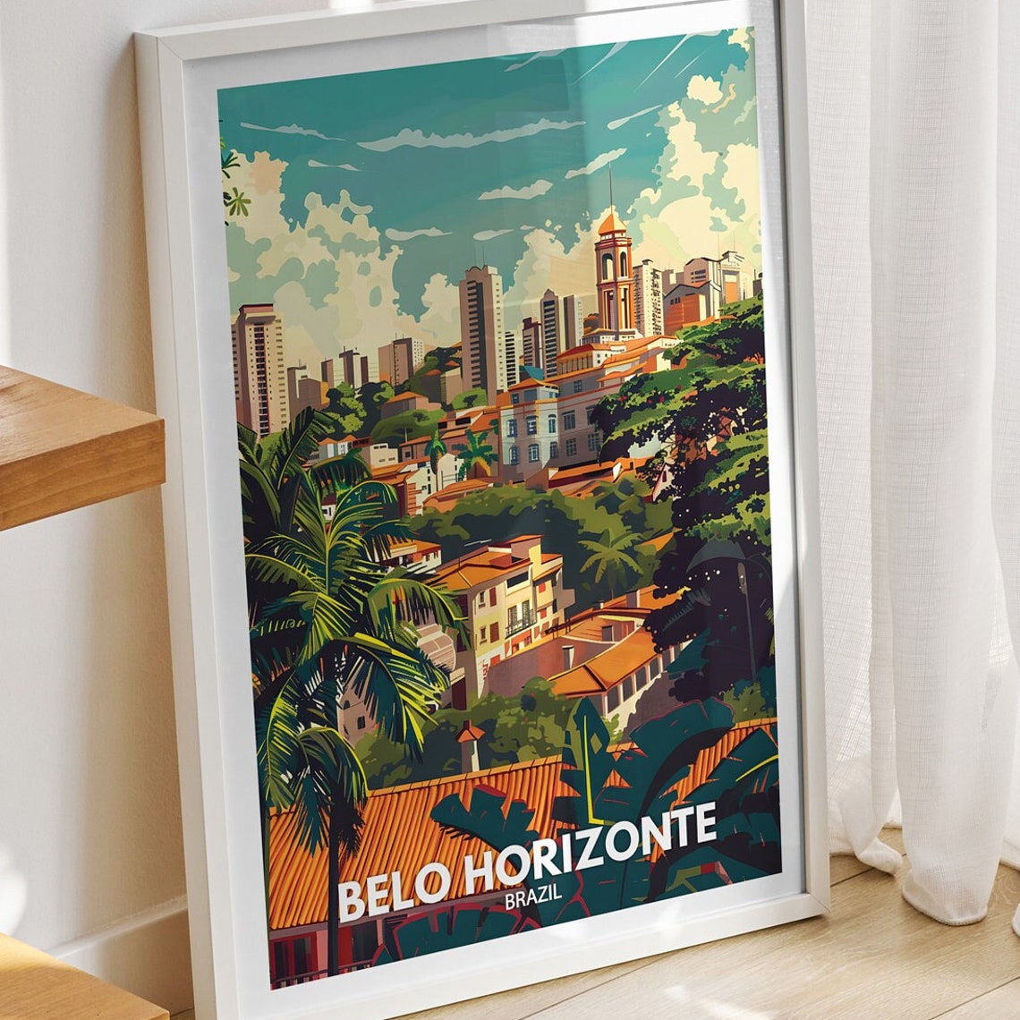 Belo Horizonte Travel Print Brazil Belo Horizonte Travel Poster Brazil Travel Poster Brazil Cityscape Wall Art Unique City Decor