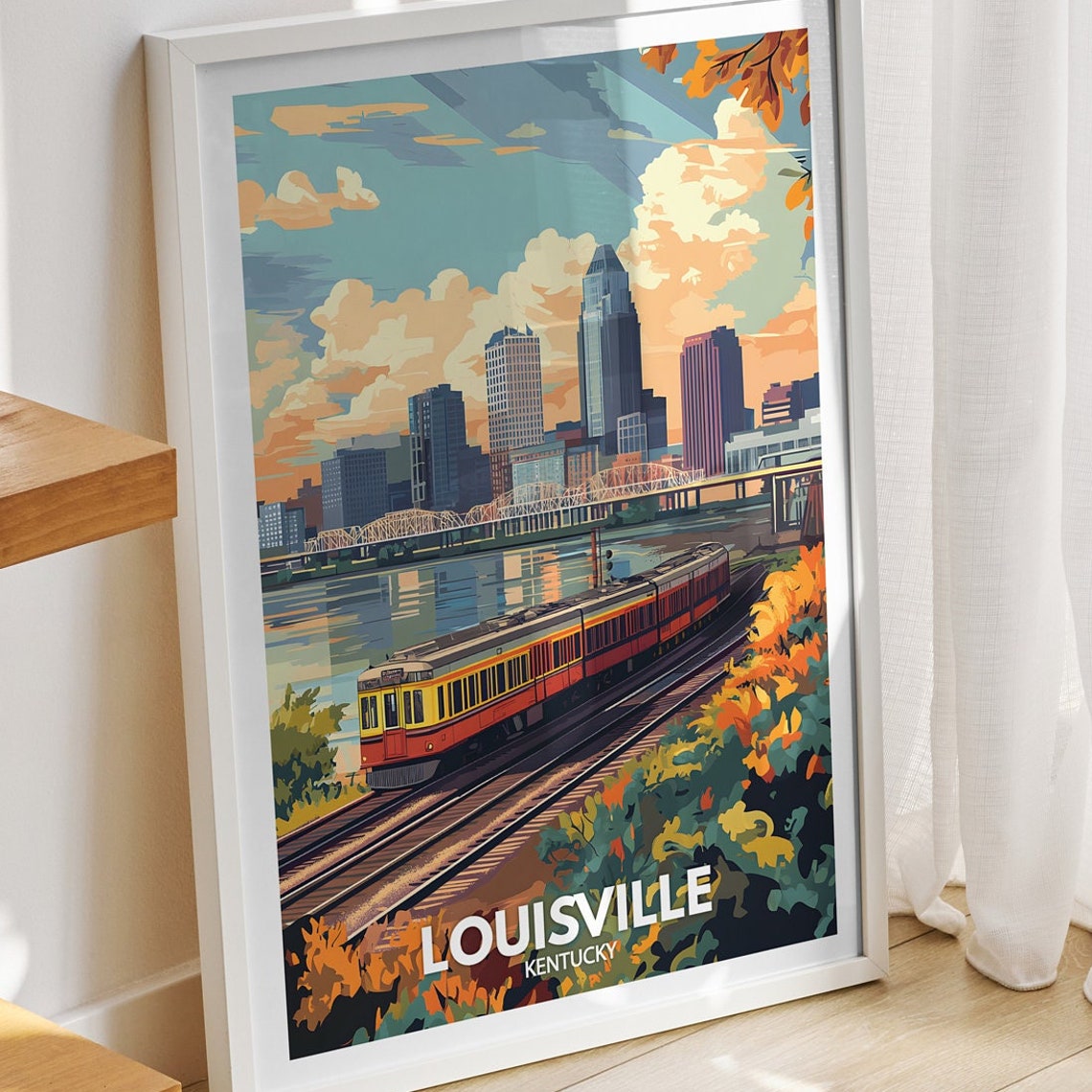 Louisville Travel Print Kentucky Louisville Travel Poster Kentucky Travel Poster Kentucky Cityscape Wall Art Unique City Decor